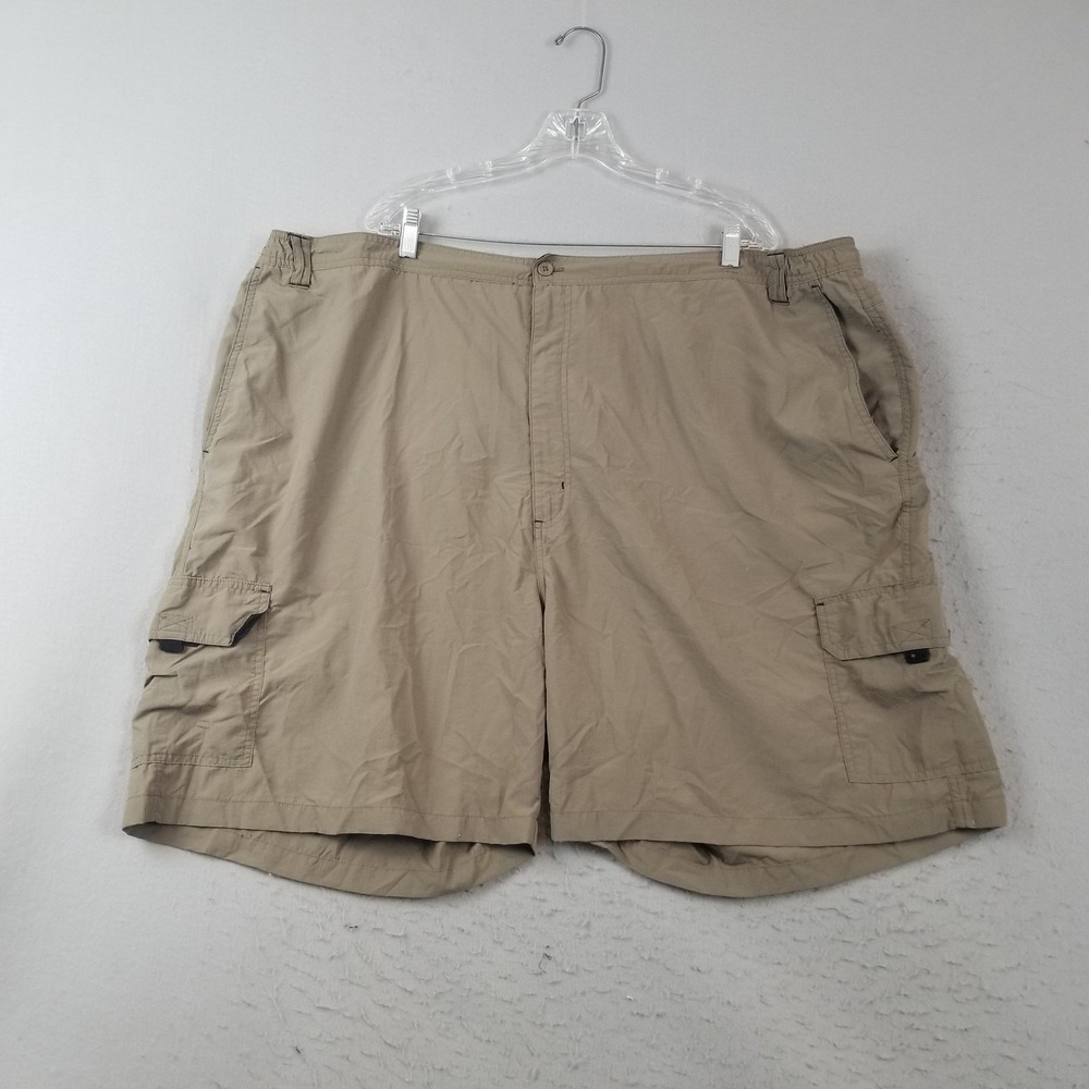 Haband Shorts Mens 4XL 52 Beige Cargo Nylon Elastic Waist 9 Inseam Outdoor